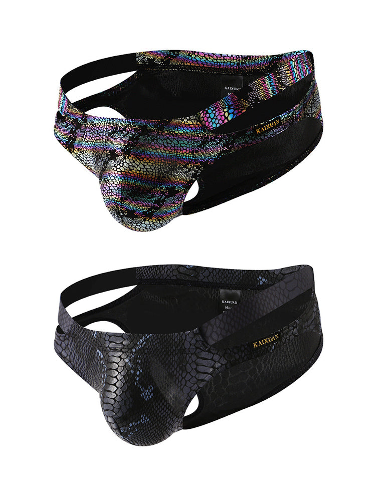 2-pack Men's Snake Print Hollow Briefs | dmunderwear variant image