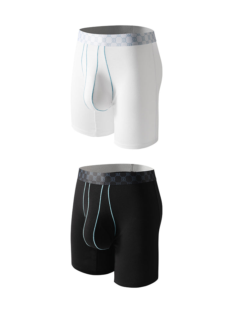 2 Pack Men's Solid Color Anti-Chafing Comfy Waistband Stretch Fit Midway Briefs | dmunderwear variant image