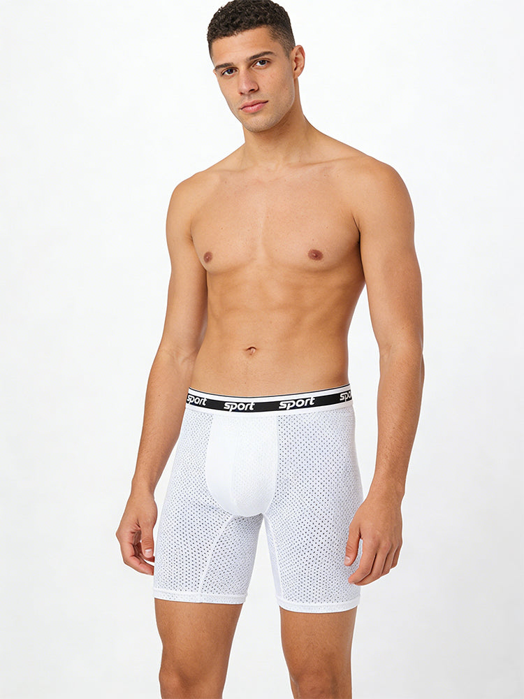 2 Pack Men's Solid Color Breathable Mesh Comfortable Midway Briefs | dmunderwear detail image 3