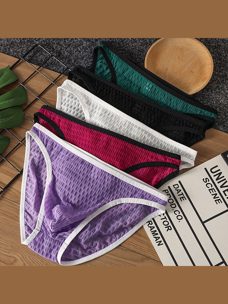 2 Pack Men's Solid-Color Checkered Briefs | dmunderwear