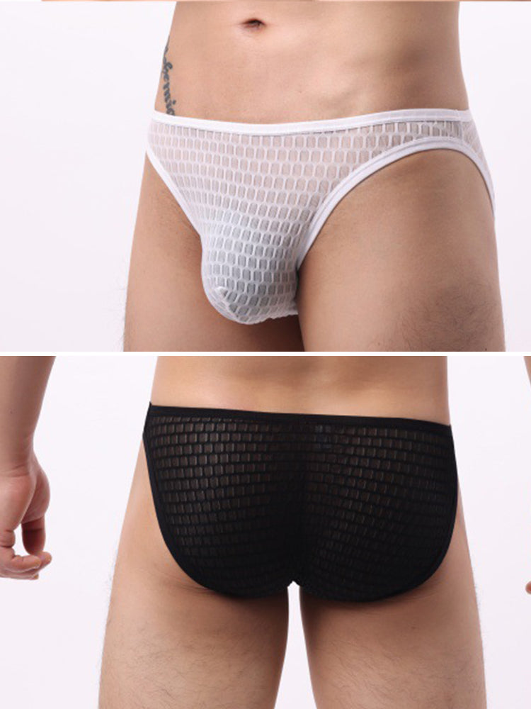 2 Pack Men's Solid-Color Checkered Briefs | dmunderwear variant image