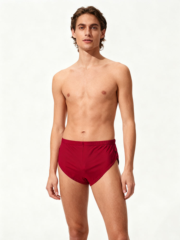 2 Pack Men's Solid Color Second-Skin Soft-Touch Quick-Dry Boxer Shorts | dmunderwear detail image 1