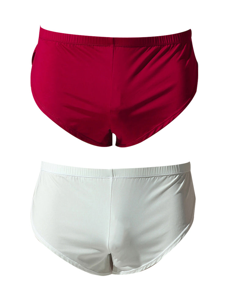 2 Pack Men's Solid Color Second-Skin Soft-Touch Quick-Dry Boxer Shorts | dmunderwear variant image