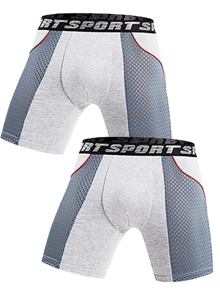 2 Pack Men's Sports Anti-friction Mesh Boxer Briefs | dmunderwear variant image
