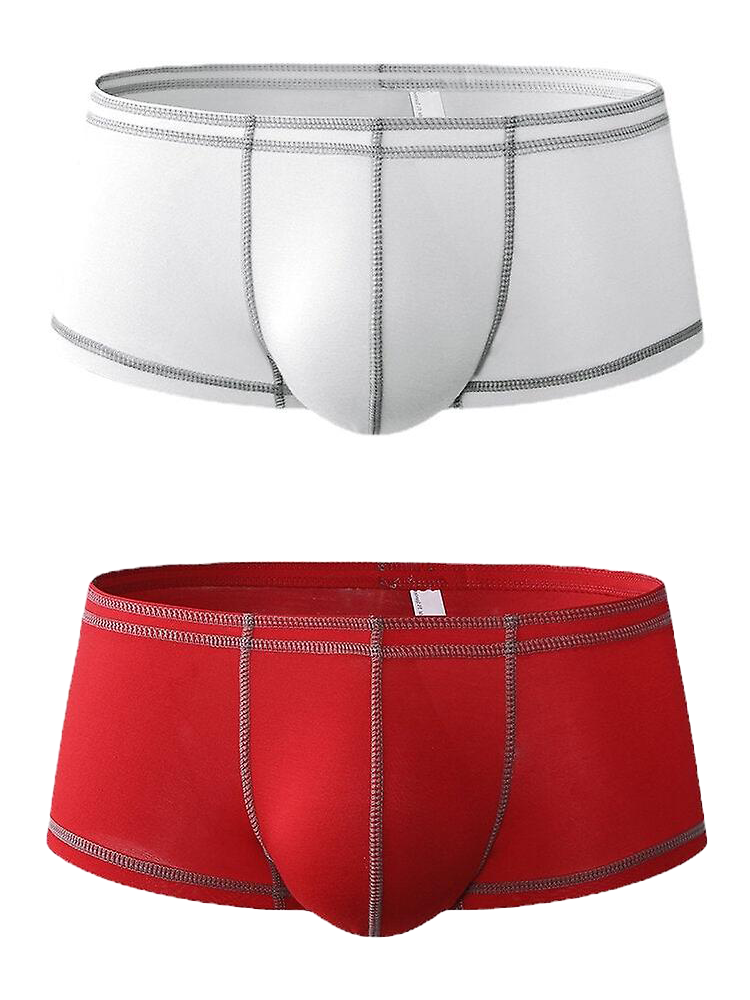 2 Pack Men's Sporty Breathable U Convex Pouch Trunks | dmunderwear variant image