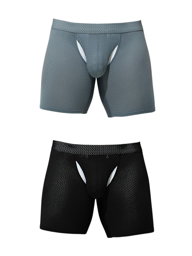 2 Pack Men's Sporty Cut Anti-Chafing Breathable Stretch Fit Midway Briefs | dmunderwear variant image