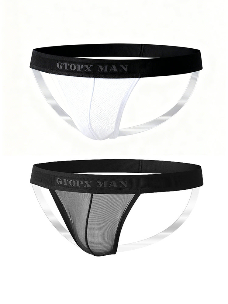 2 Pack Men's Stay-Put Fit Silky Touch Skin-Friendly Chafe-Free Design Jockstrap | dmunderwear variant image