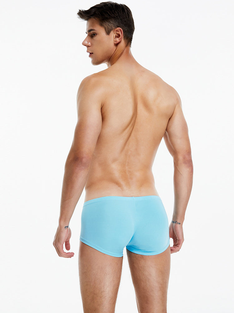 2 Pack Men's Stretch Fit Lightweight & Airy Solid Color Premium Comfy Trunks | dmunderwear detail image 3