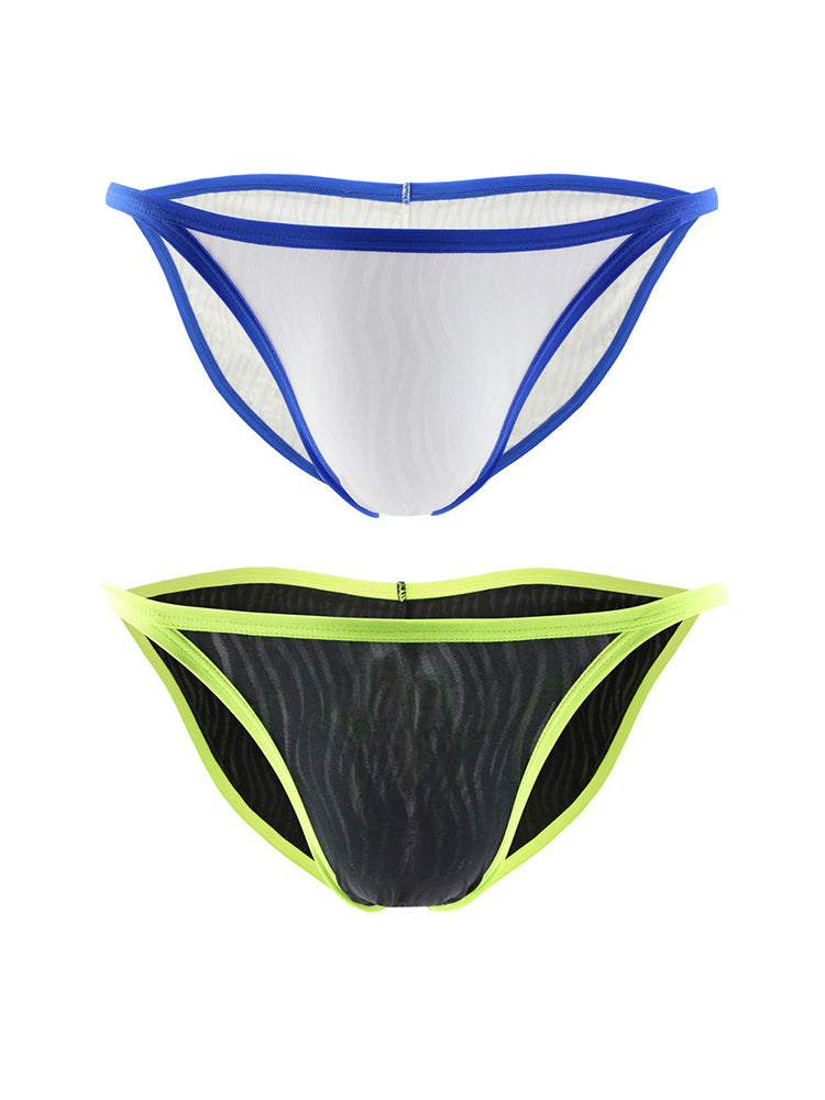 2 Pack Men's Striped Seamless Day-Long Comfort Breathable Bikinis | dmunderwear variant image