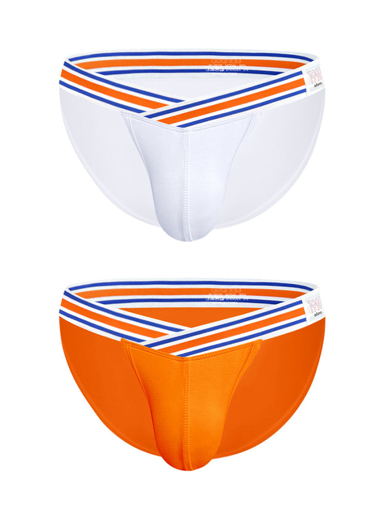 2-pack Men's Striped V-waist High-cut Briefs | dmunderwear variant image