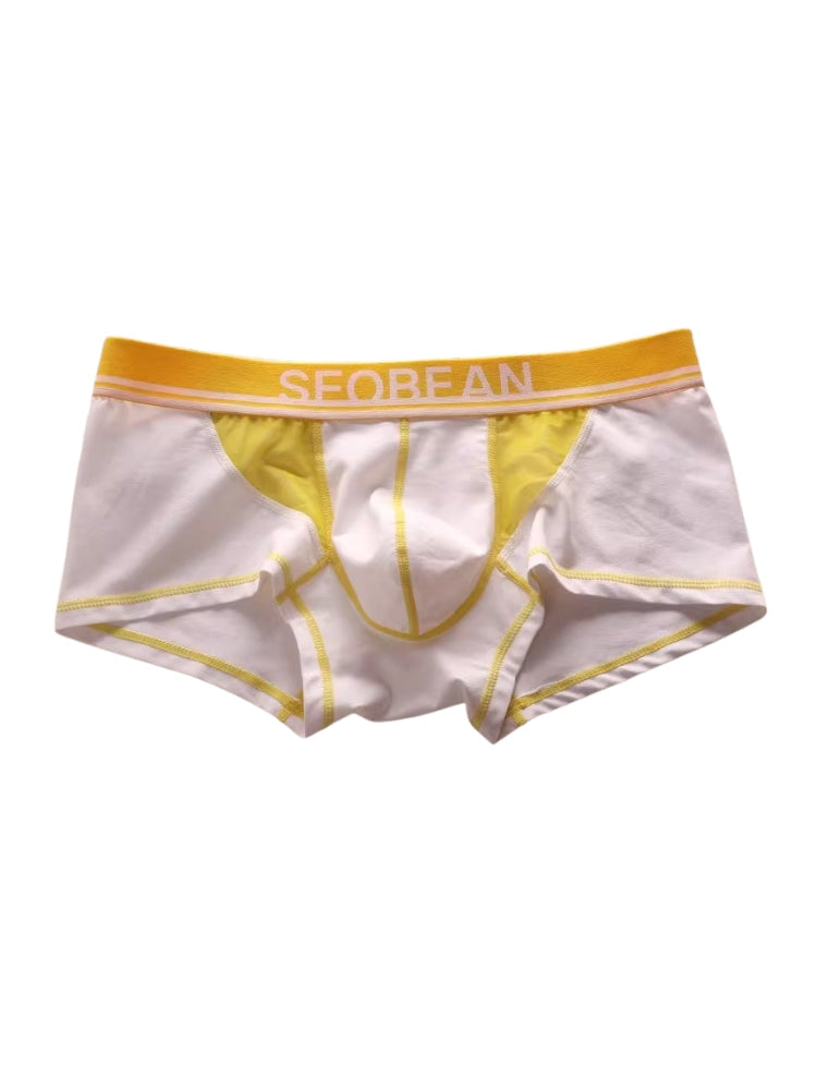 2 Pack Men's Fashion Color-Block Mesh Cotton Trunks with U-Contour Pouch | dmunderwear detail image 10