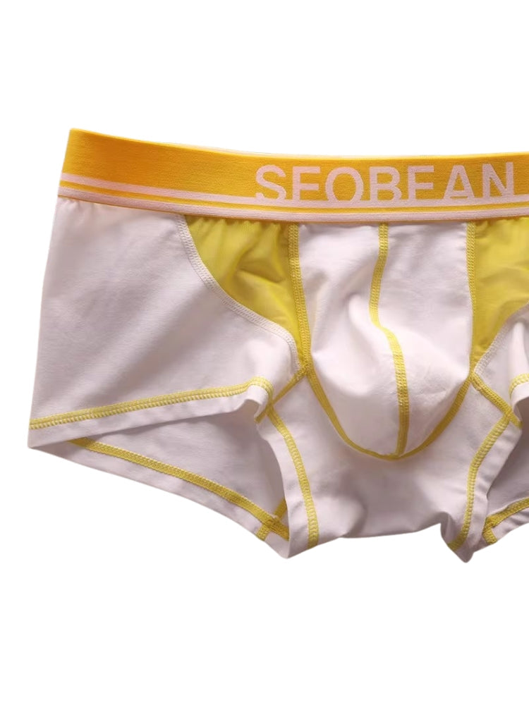 2 Pack Men's Fashion Color-Block Mesh Cotton Trunks with U-Contour Pouch | dmunderwear detail image 15