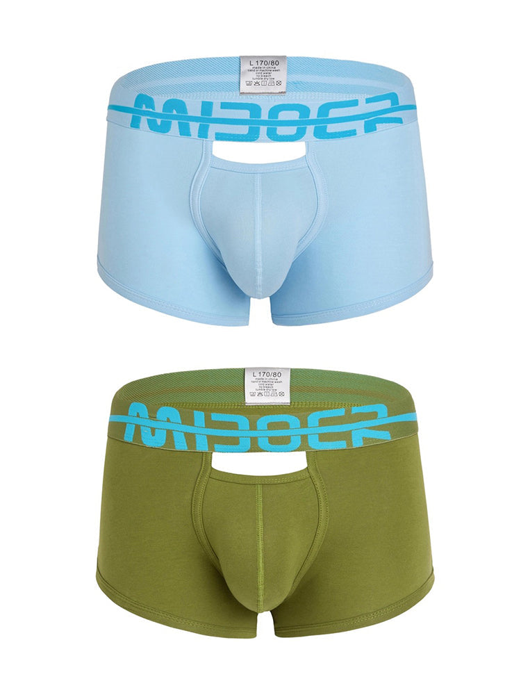 2 Pack Men's Supportive Pouch Breathable Comfort Quick-Dry Stretch Trunks | dmunderwear detail image 12