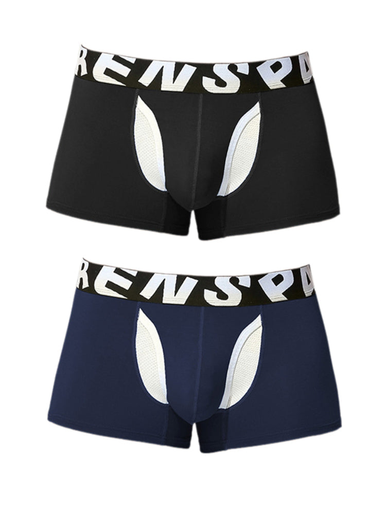 2 Pack Men's Supportive Separate Pouch Sexy & Anti-Moisture Trunks | dmunderwear detail image 12