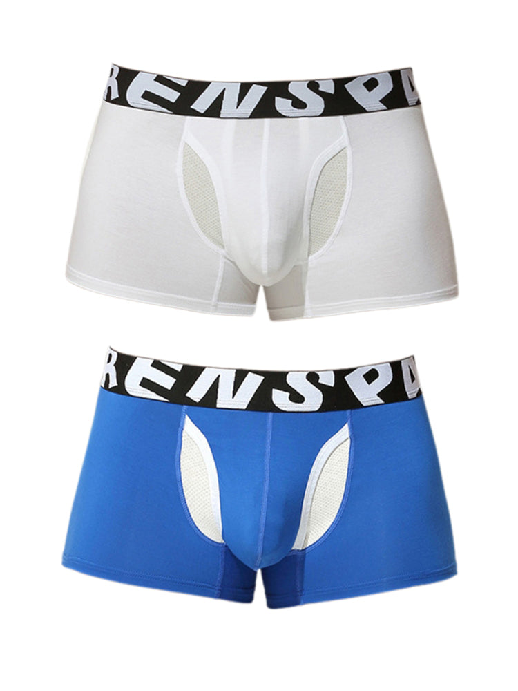 2 Pack Men's Supportive Separate Pouch Sexy & Anti-Moisture Trunks | dmunderwear detail image 7