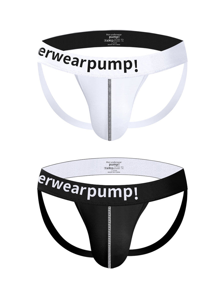 2 Pack Men's Trendy Breathable Sexy Cotton Jockstrap | dmunderwear variant image