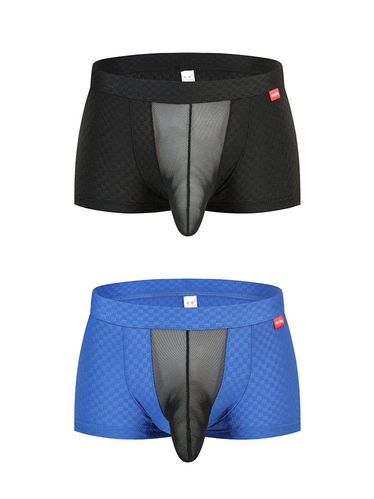 Men's Low-Rise Mesh Trunks – Breathable Nylon with 3D Pouch Support | dmunderwear variant image