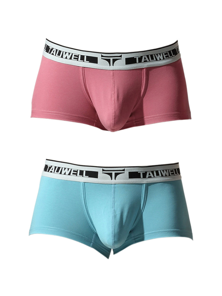 2 Pack Men's Ultra-Soft Breathable Cotton Supportive Fit Sporty Cut Comfy Trunks | dmunderwear detail image 12