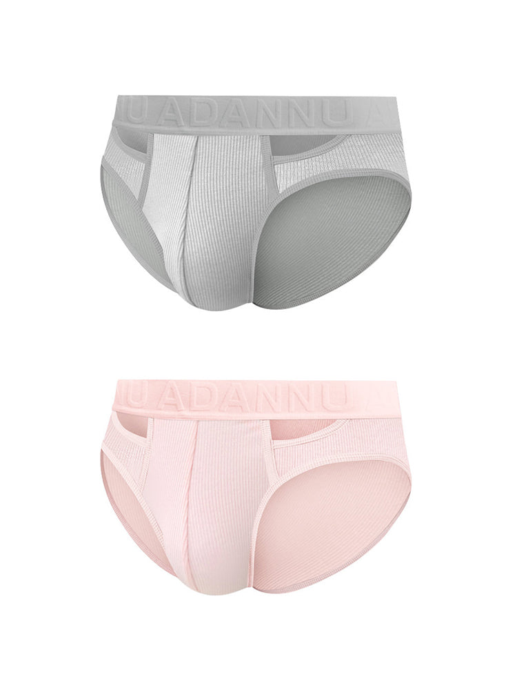 2 Pack Men's Ultra-Soft Cotton Comfort-Fit Expanded Pouch Briefs | dmunderwear variant image