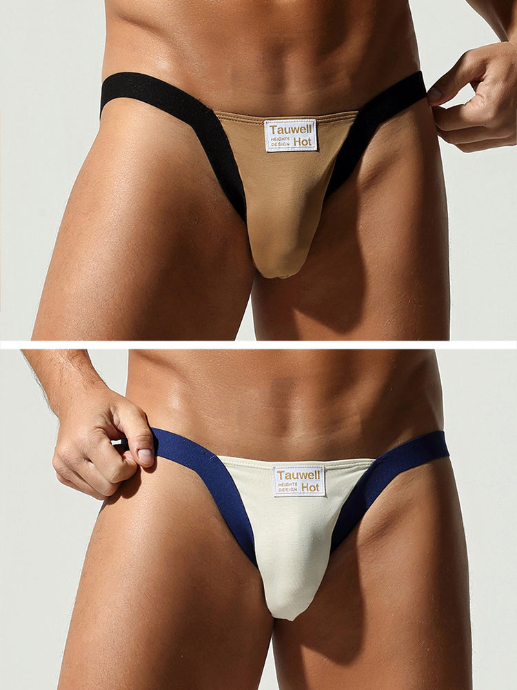 2 Pack Men's Ultra-Soft Cotton Low-Rise Sexy Anti-Chafing Stretch Jockstrap | dmunderwear variant image
