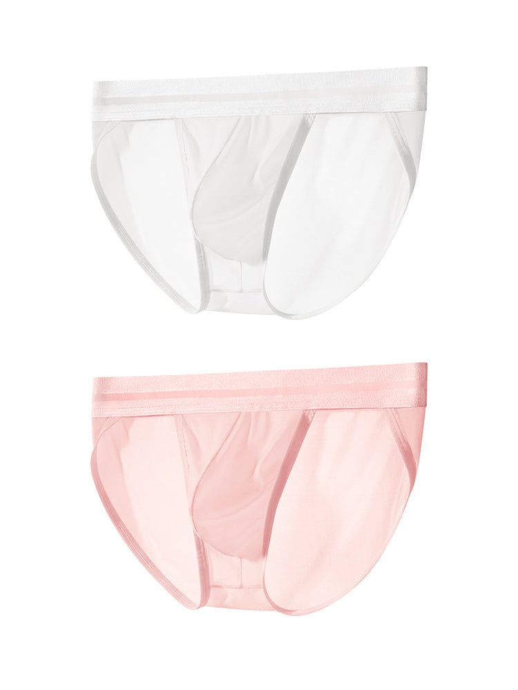 2 Pack Men's Ultra-Soft Ice Silk Quick-Dry Smooth Cooling Briefs | dmunderwear variant image