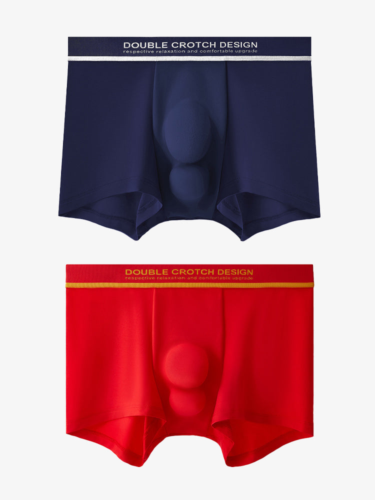 2 Pack Men's Ultra-Soft Modal Double Supportive Pouch Skin-Friendly Soft Trunks | dmunderwear variant image