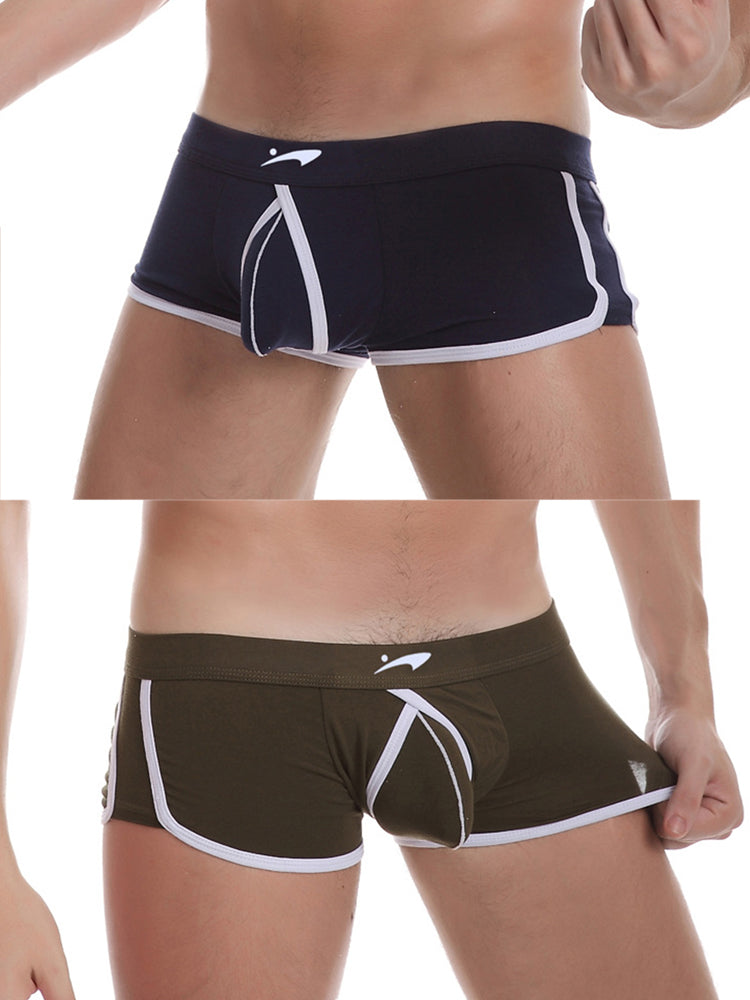 2 Pack Men's Ultra-Soft Modal Low-Rise Comfy Waistband Odor-Control Trunks | dmunderwear detail image 17