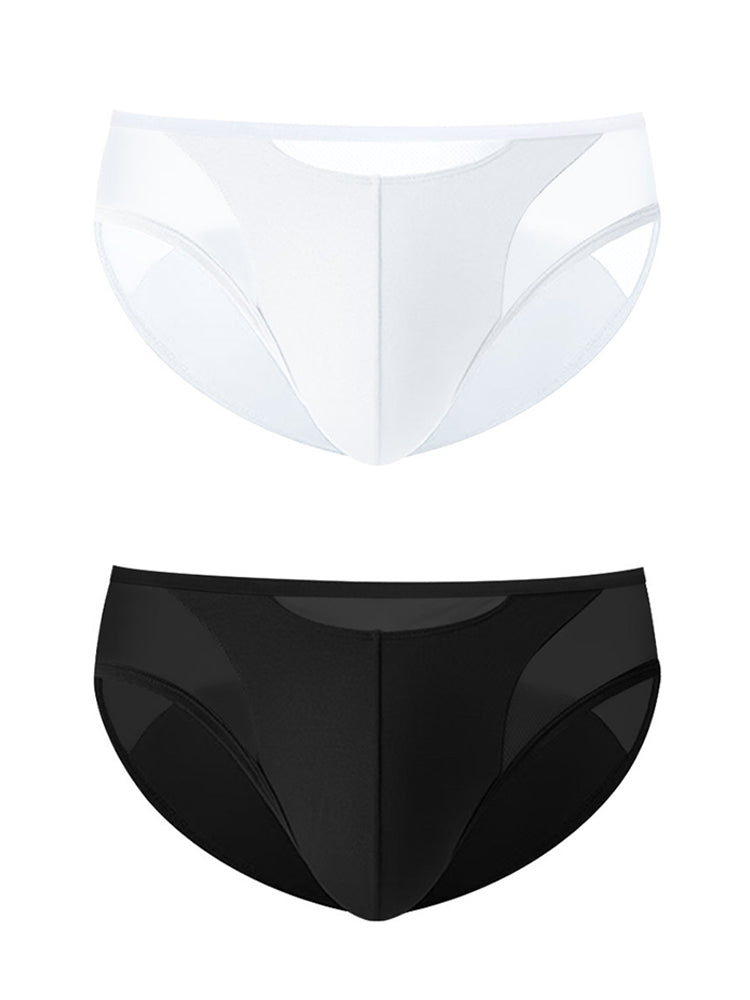 2 Pack Men's Ultra-Soft Modal Sheer Single-Layer Low-Rise Briefs | dmunderwear variant image