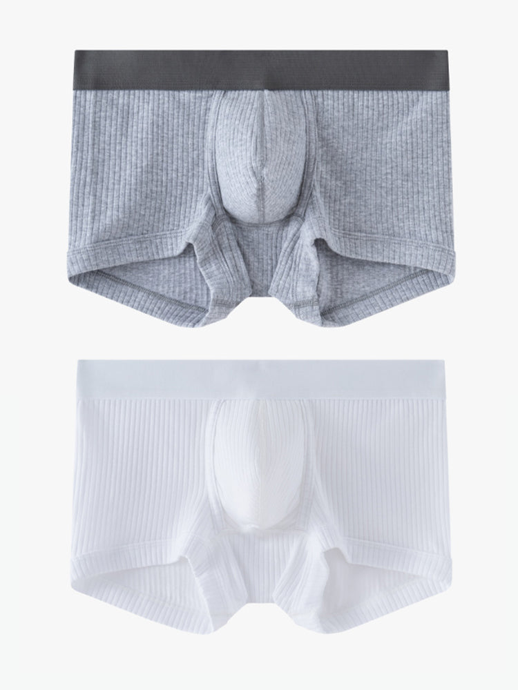 2 Pack Men's Ultra-Soft Premium Pure Cotton Comfy Waistband Seamless Trunks | dmunderwear detail image 12
