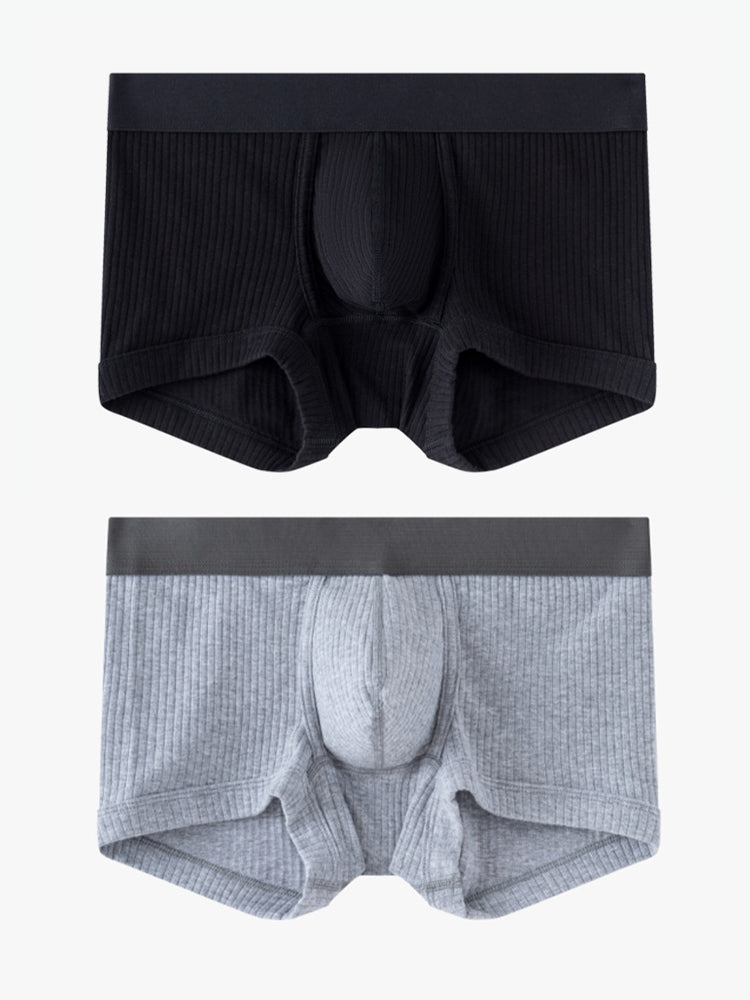 2 Pack Men's Ultra-Soft Premium Pure Cotton Comfy Waistband Seamless Trunks | dmunderwear variant image