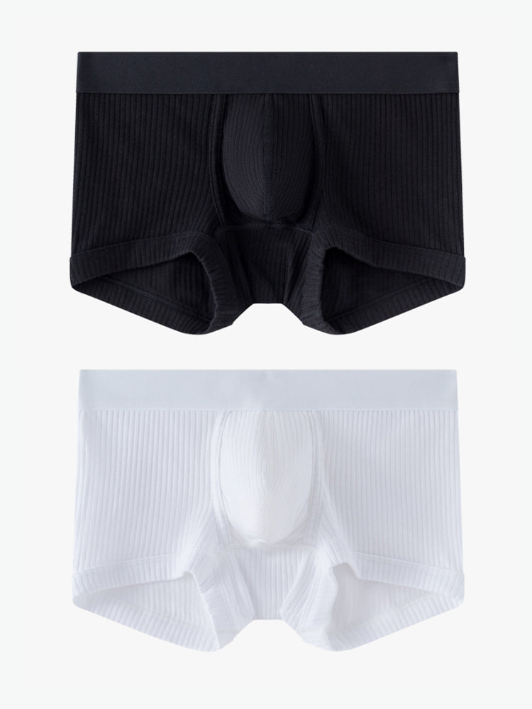 2 Pack Men's Ultra-Soft Premium Pure Cotton Comfy Waistband Seamless Trunks | dmunderwear detail image 7