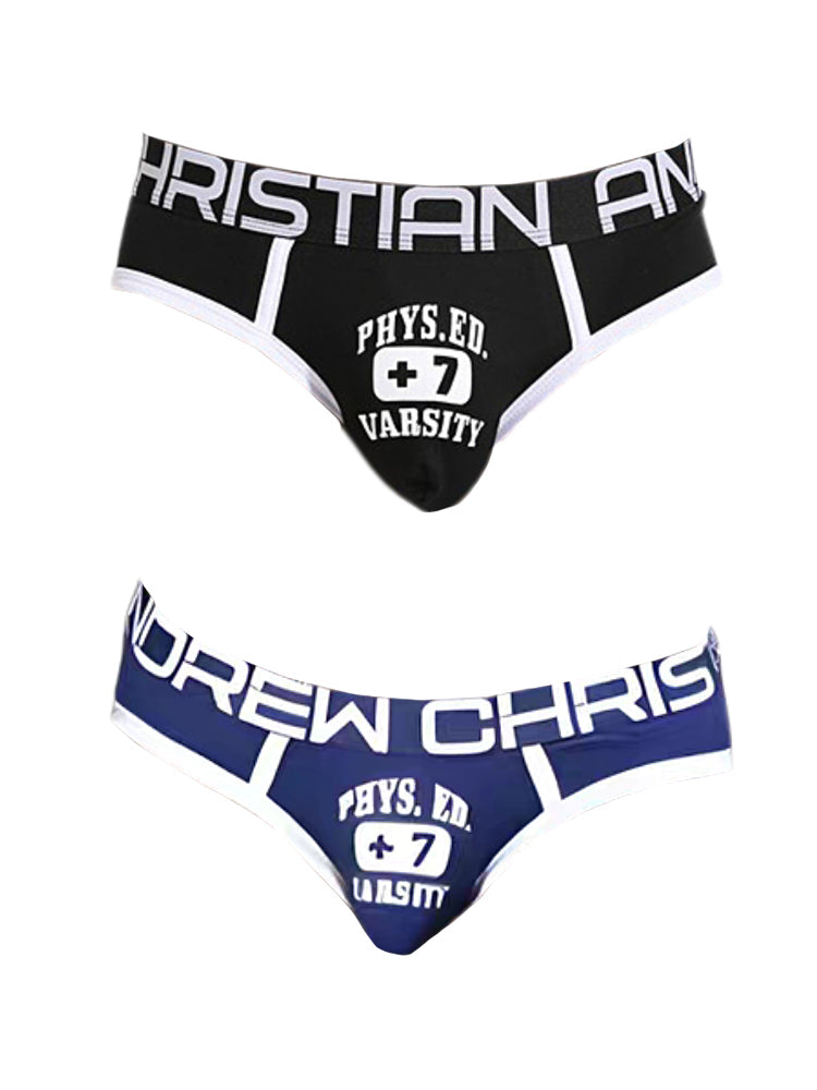 2 Pack Men's Ultra-Soft Printed Low-Rise Sexy Sporty Cut Anti-Chafing Bikini | dmunderwear variant image