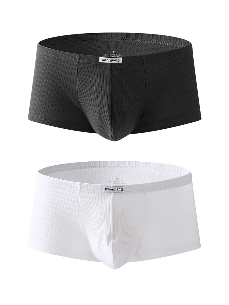 2 Pack Premium Cotton Double-Layered Gusset Breathable U-Pouch Trunks | dmunderwear variant image