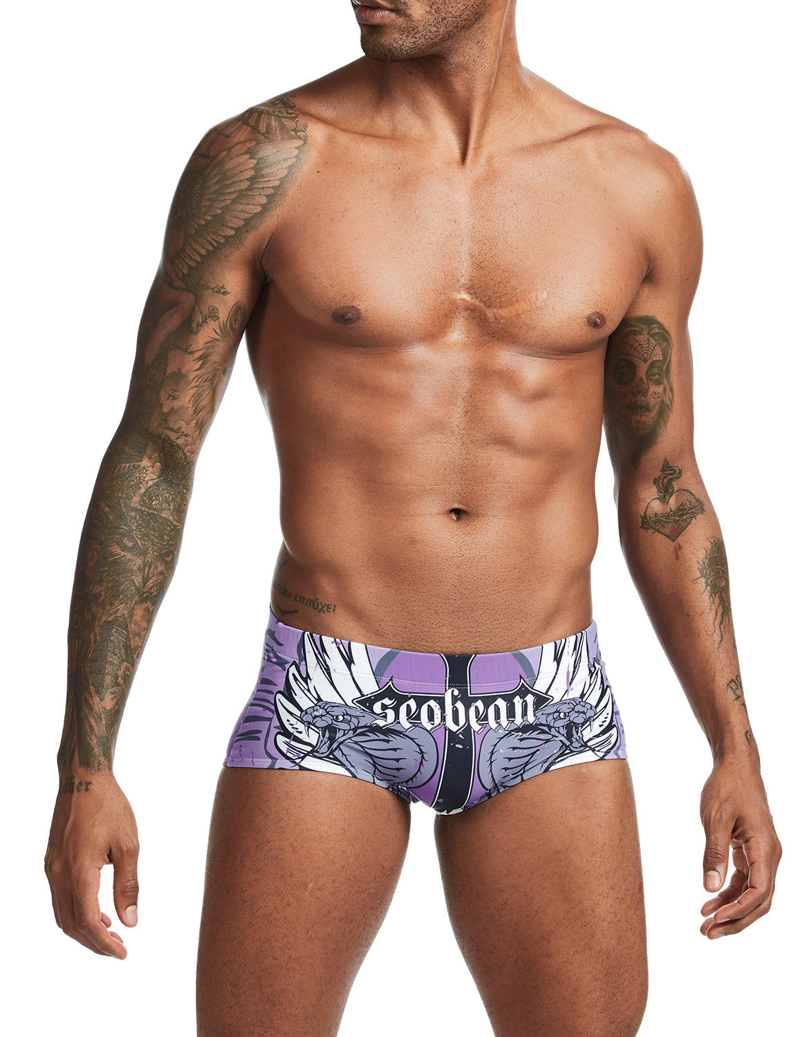 2020 New Sexy Swim Trunks 00803 Wing & Snake | dmunderwear detail image 5