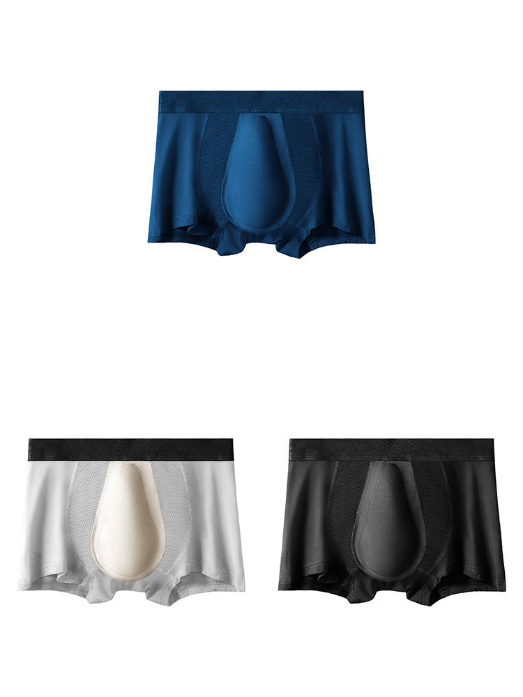 3 Pack Men's Breathable 3D Pouch Trunks | dmunderwear variant image