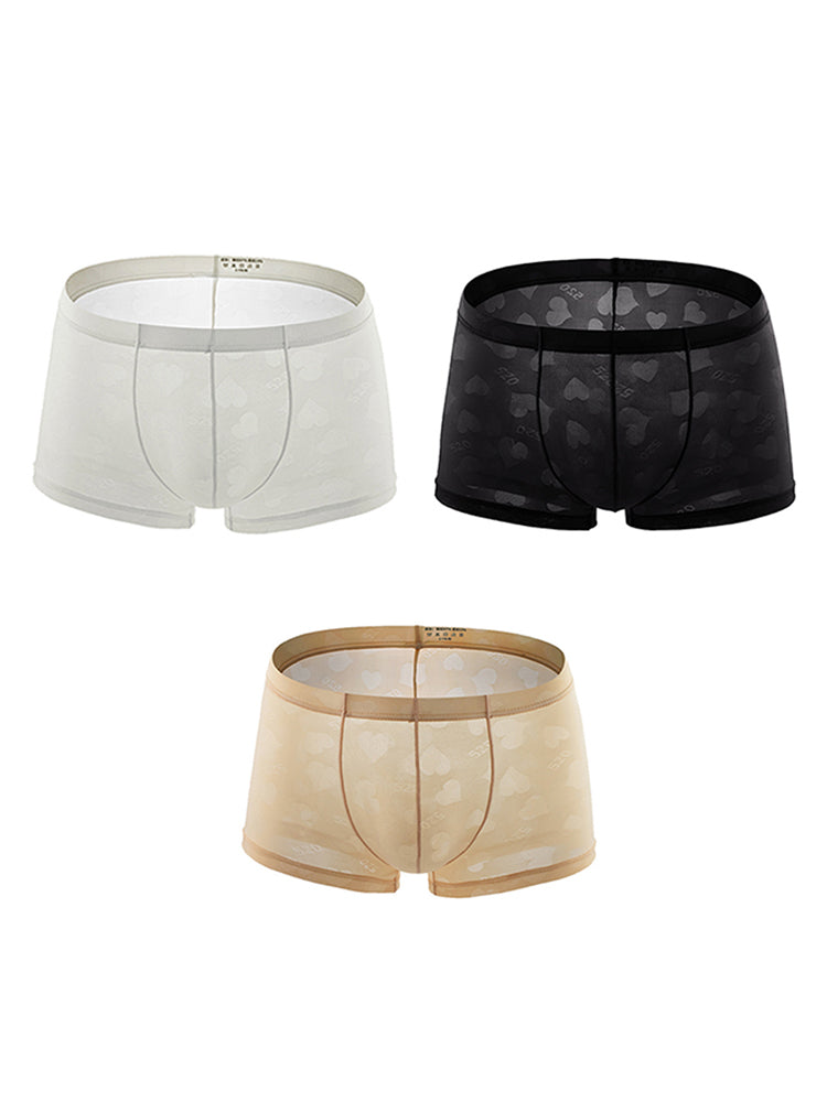 3- Pack Men's Sexy Heart Mesh Trunks | dmunderwear variant image