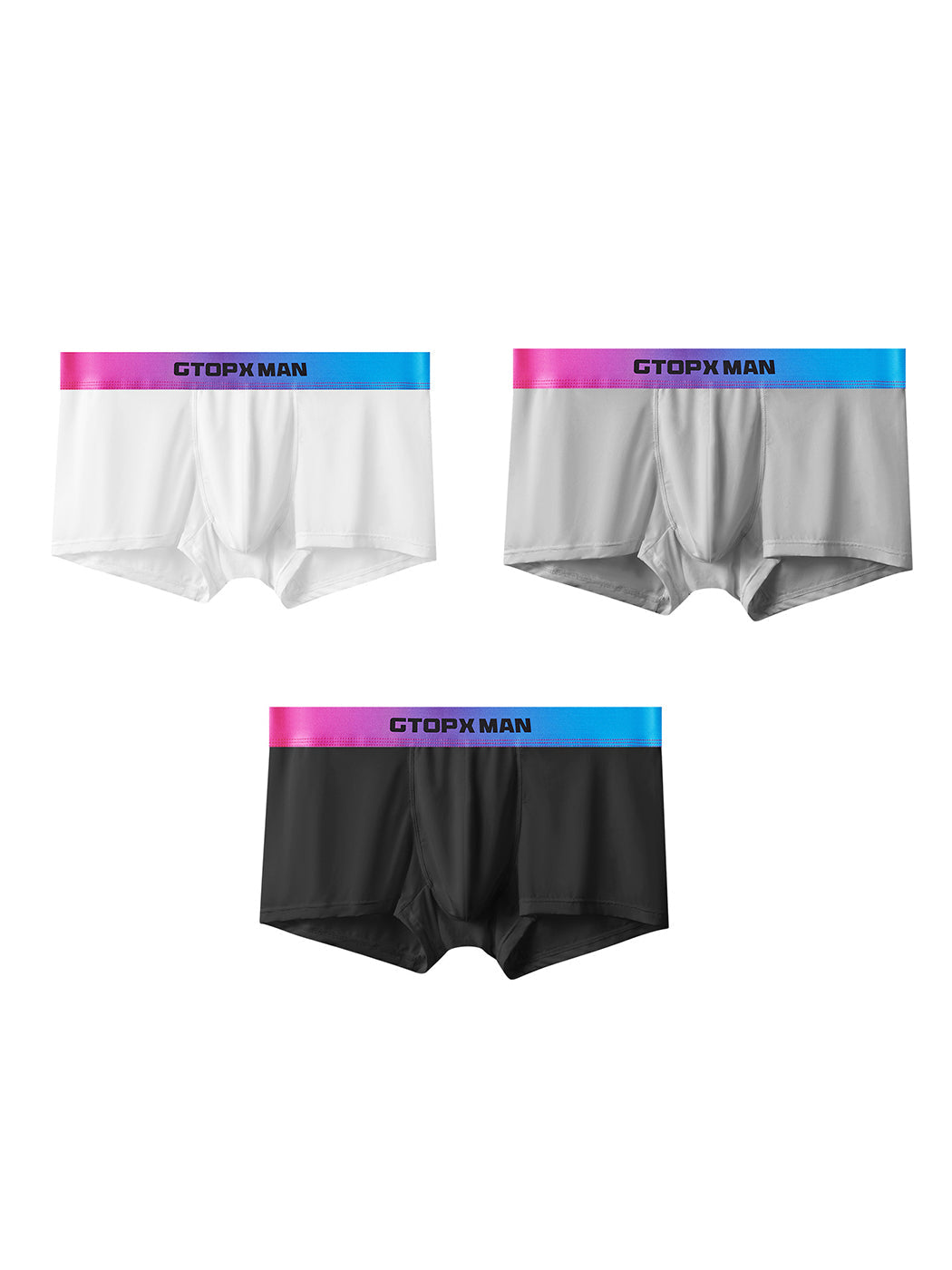 3 Pack Men's U Pouch Trunks with Ombre Belt | dmunderwear variant image
