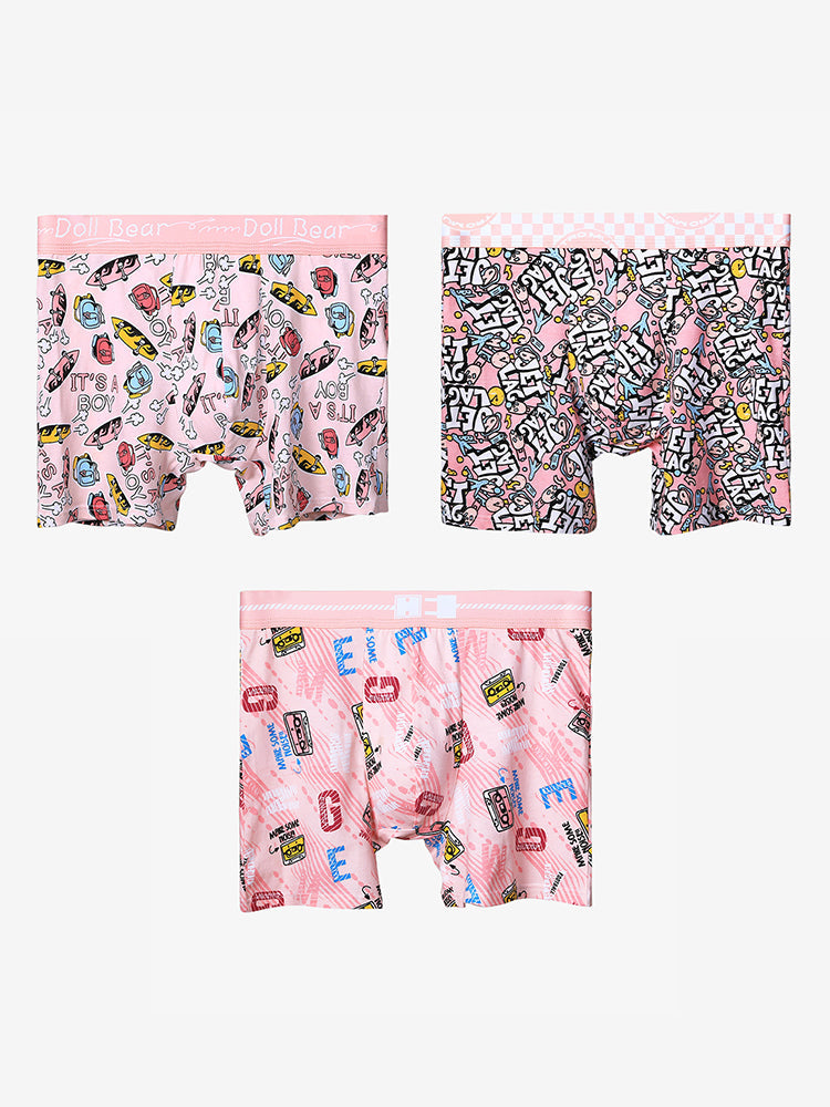 3 Pack Men's Anti-Chafing Stay-Put Fit Bold Prints Skin-Friendly Premium Cotton Boxers Briefs | dmunderwear variant image