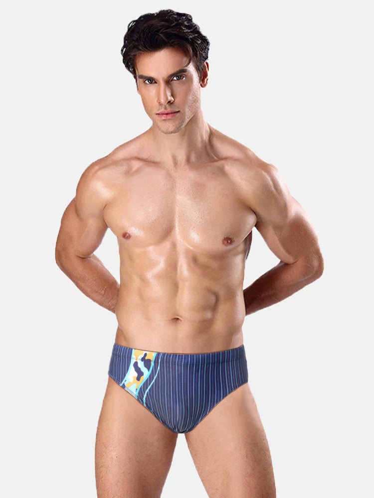 3 Pack Men's Anti-Chafing Stretch Fit Moisture Wicking Lining Swim Briefs | dmunderwear