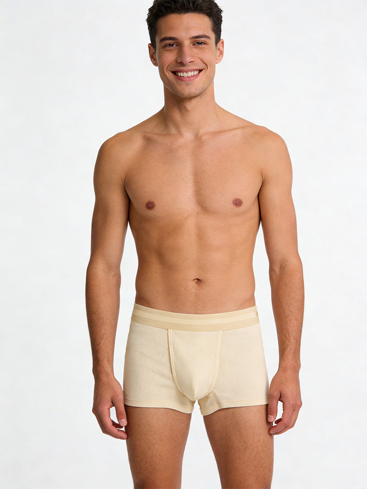 3 Pack Men's Breathable Comfort Double-Sided Access Soft Cotton Trunks | dmunderwear detail image 1