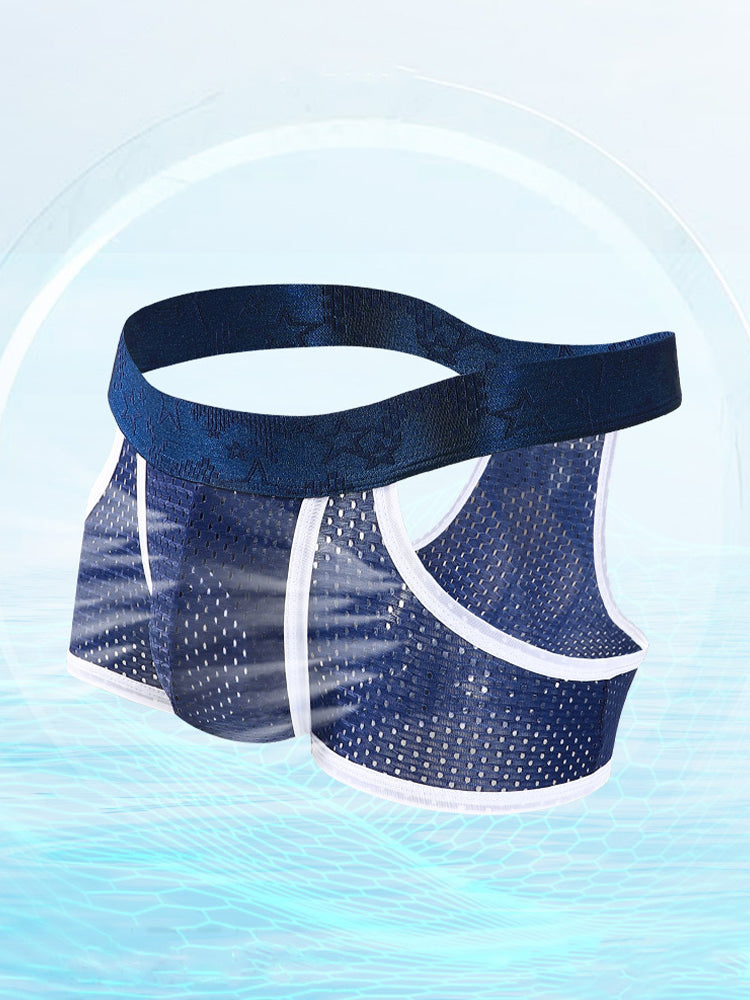 3 Pack Men's Breathable Mesh Lightweight & Airy Supportive Fit Trunks | dmunderwear detail image 1