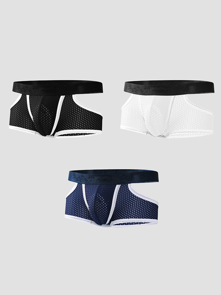 3 Pack Men's Breathable Mesh Lightweight & Airy Supportive Fit Trunks | dmunderwear variant image