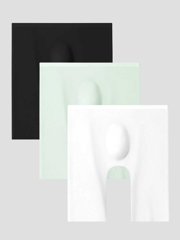 3 Pack Men's Breathable Seamless Mid-Length Boxer Briefs | dmunderwear variant image
