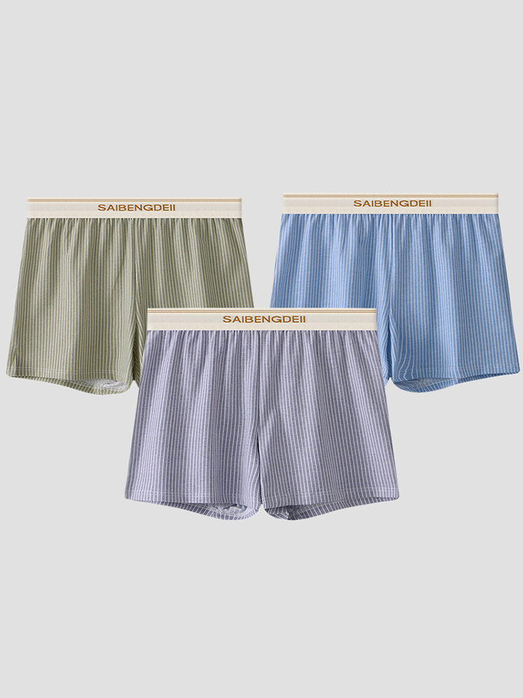 3 Pack Men's Breathable Soft Cotton Loose Fit Tagless & Seamless Boxer Shorts | dmunderwear variant image