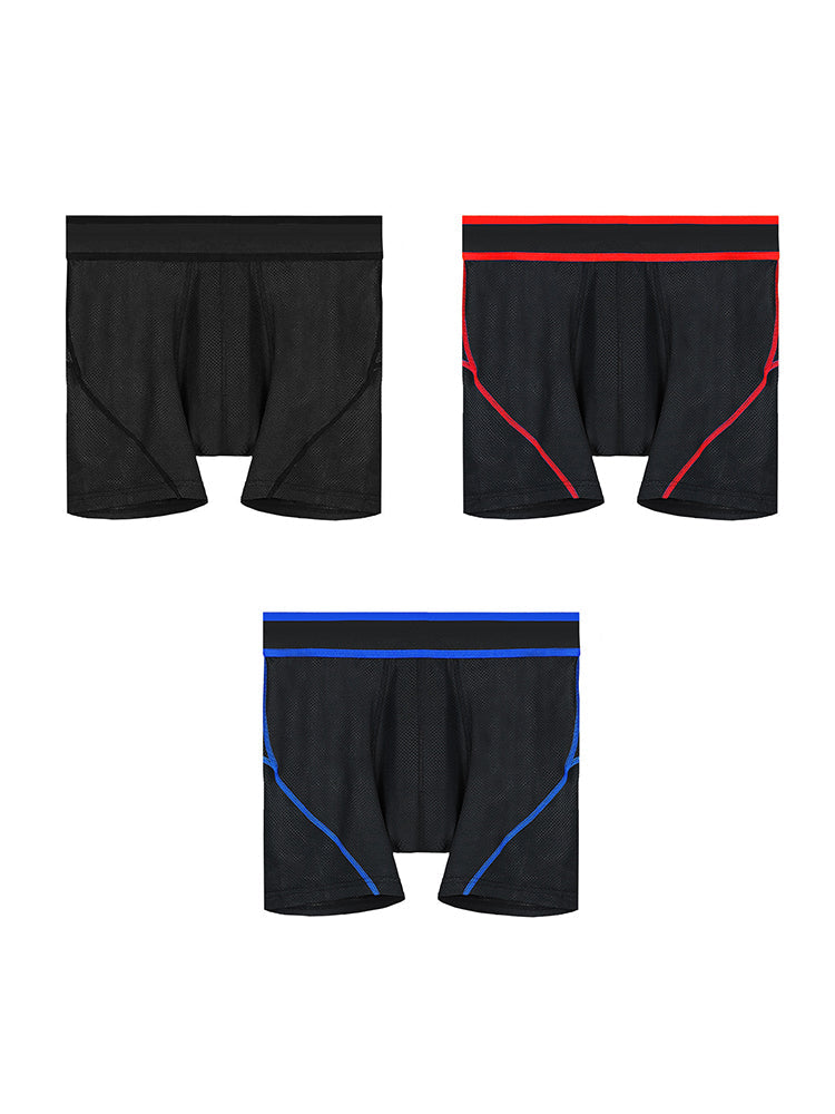 3 Pack Men's Bullet Pouch Sport Running & Chafe Protection Breathable Boxers Briefs | dmunderwear variant image