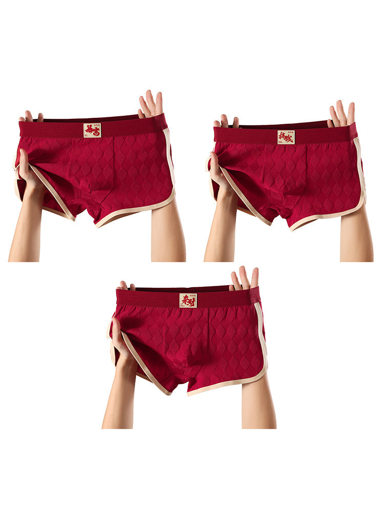 3 Pack Men's Comfy Waistband Mid-Rise Day-Long Comfort Breathable Trunks | dmunderwear variant image