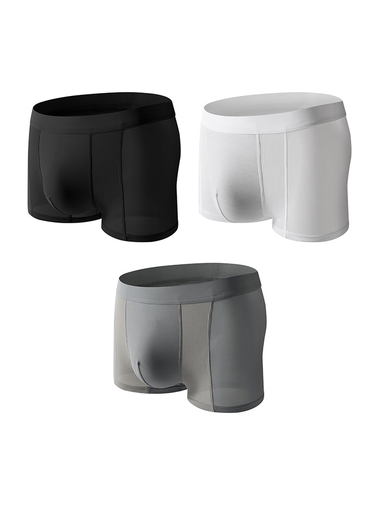 3 Pack Men's Cool Ice Silk Mesh Seamless Comfort Trunks | dmunderwear variant image