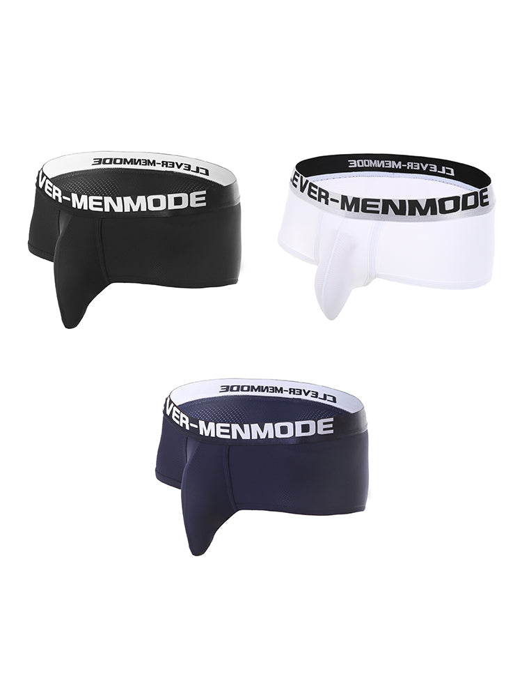 3 Pack Men's Durable Stretch Sexy Supportive Pouch Breathable Stay-Put Fit Trunks | dmunderwear variant image