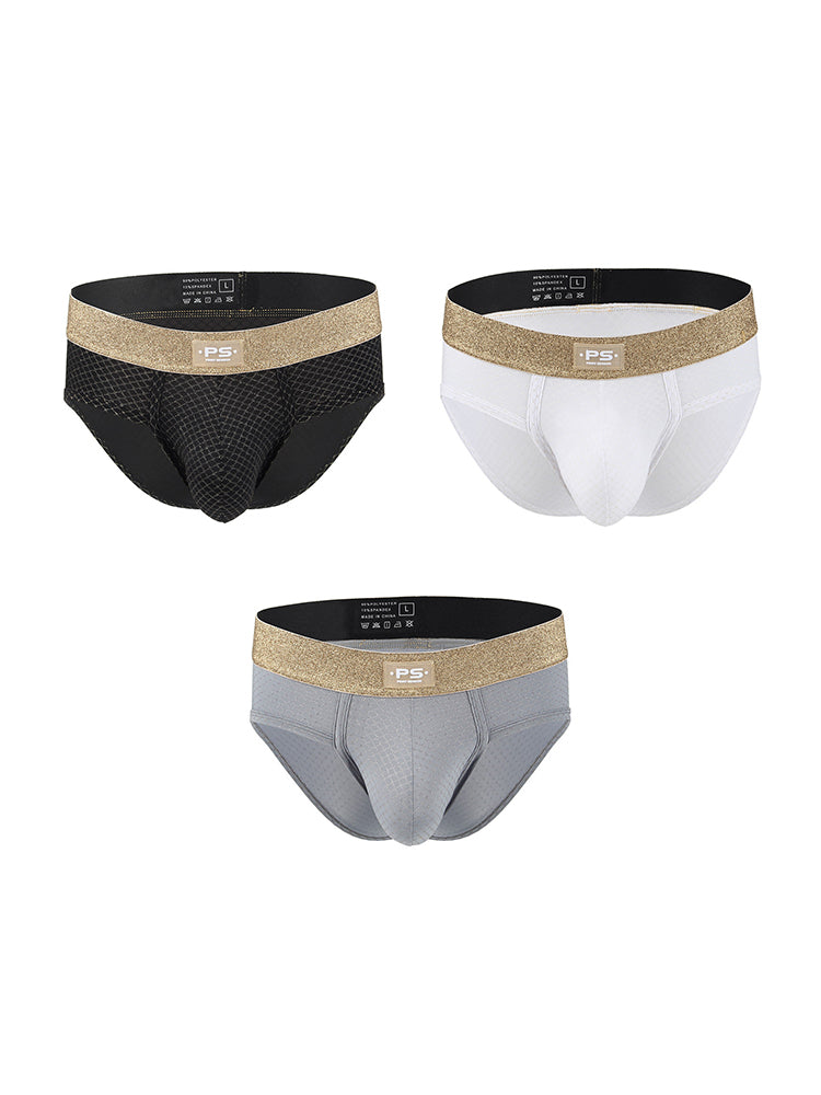3 Pack Men's Quick-Dry Highly Elastic Briefs | dmunderwear variant image