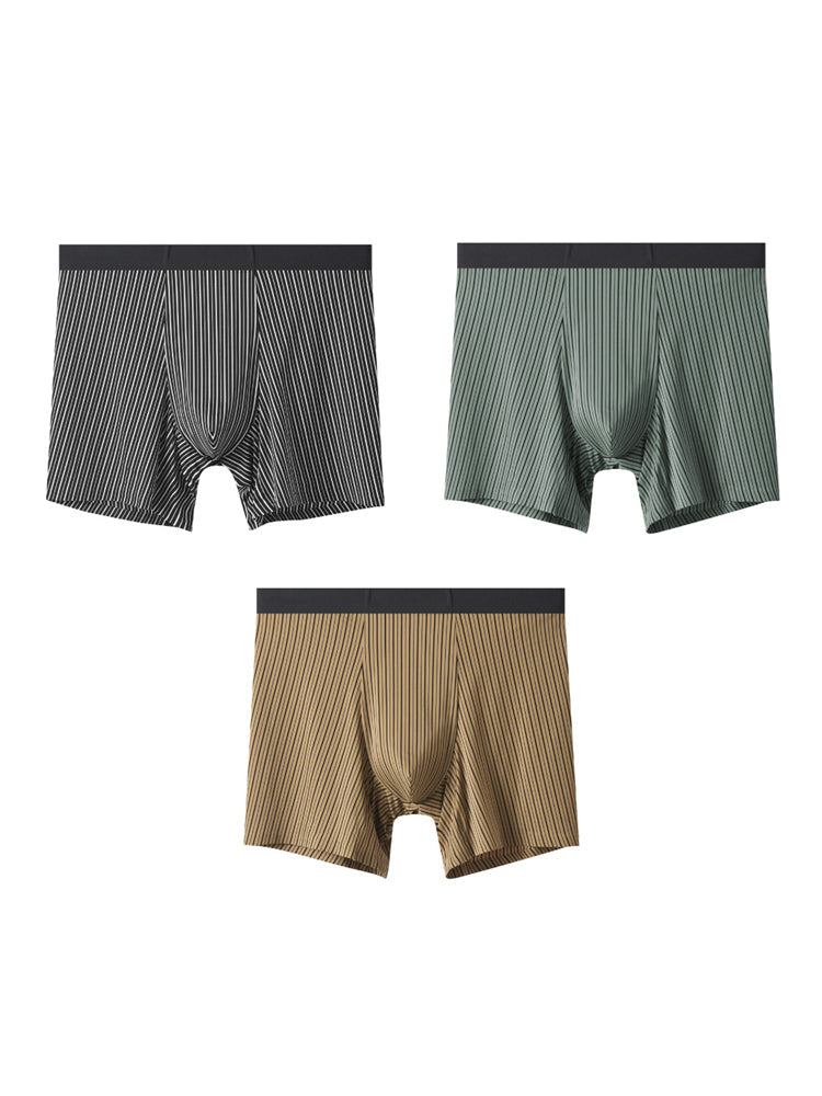 3 Pack Men's Ice Silk Antibacterial Odor-Control Day-Long Comfort Boxer Briefs | dmunderwear variant image